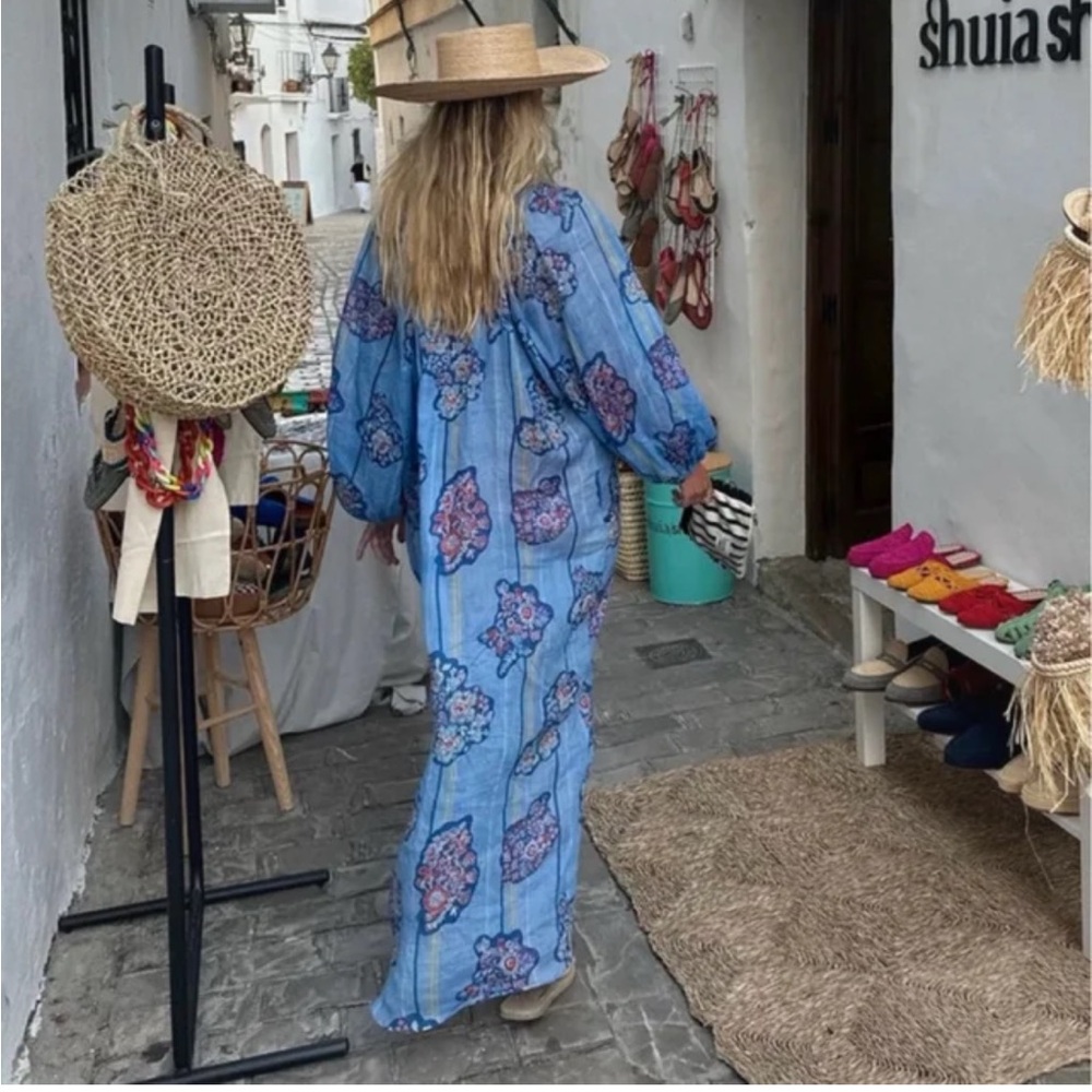 Zara Blue Floral Maxi Dress
